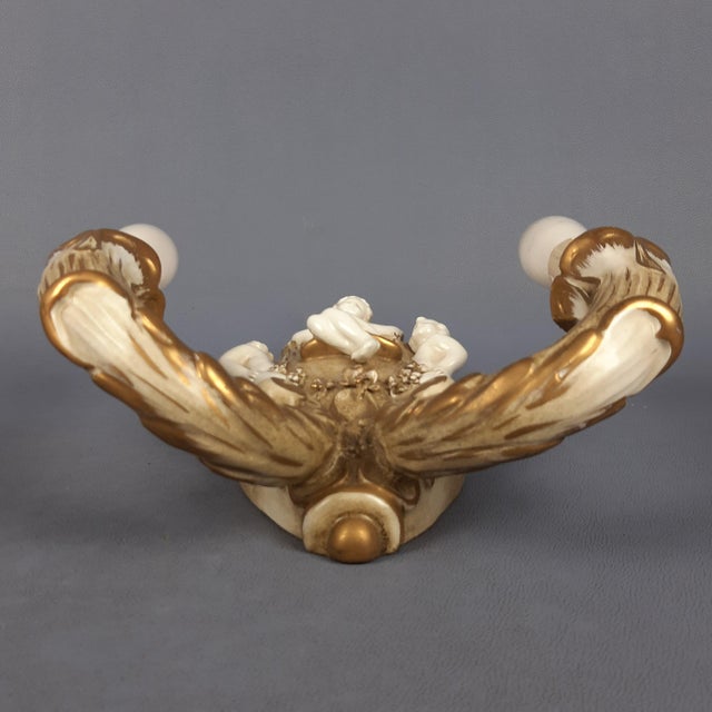 Baroque Style Wall Sconces with Cherubs from Capodimonte, 1960s, Set of 2 For Sale - Image 11 of 18