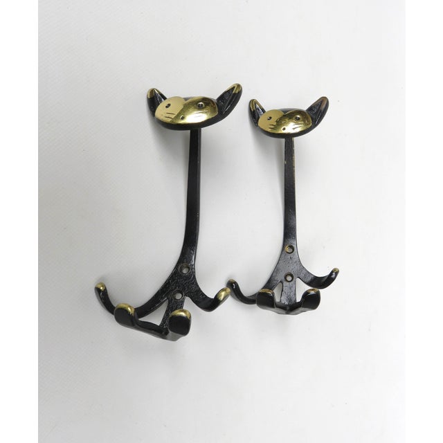 Black Brass Animal Cloakroom Hook by Walter Bosse, 1950s, Set of 12 For Sale - Image 17 of 18