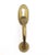 Traditional Set of 10 Vintage Brushed Brass Upright Cabinet Handle Pulls With Keyhole For Sale - Image 3 of 6