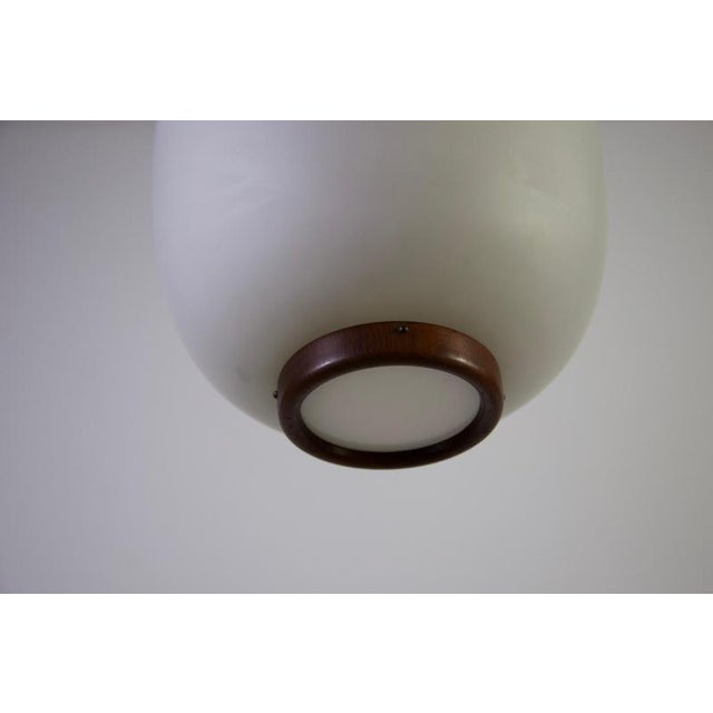 Large Teak and Opal Glass Pendant Lamp by Bent Karlby for Lyfa, Denmark, 1960s For Sale - Image 12 of 14