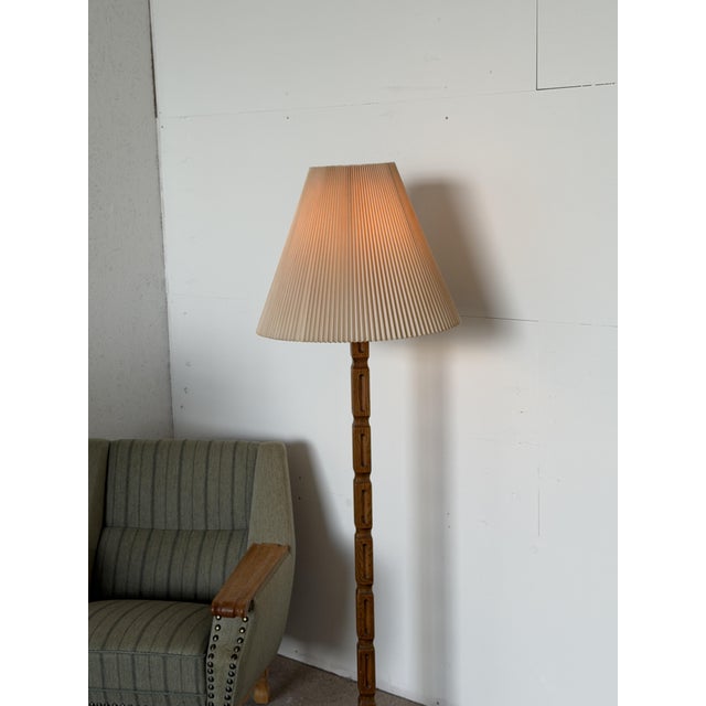 Brown Scandinavian Modern Brutalist Oak Floor Lamp, 1960s For Sale - Image 8 of 14