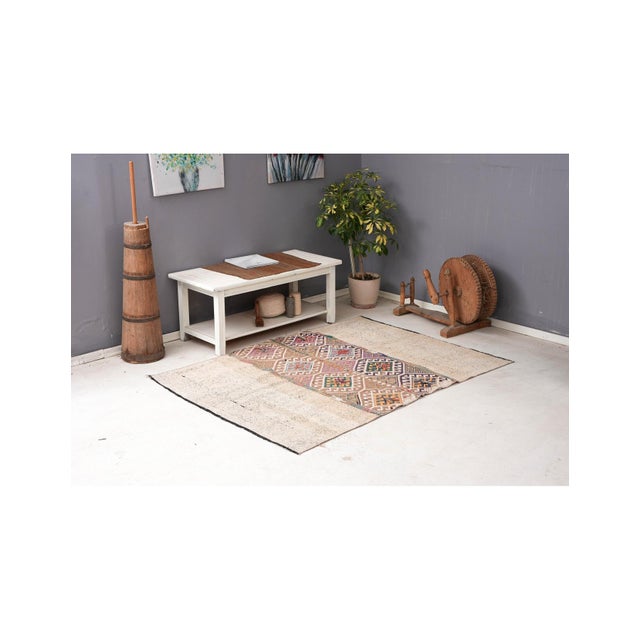 Vintage Decorative Kilim Rug - 4`7″ X 6`4″ For Sale In Los Angeles - Image 6 of 6