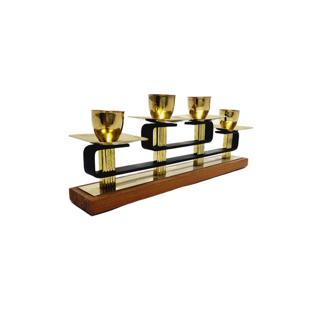1950s Art Deco 4-Armed Candleholder, Germany, 1950s For Sale - Image 5 of 12