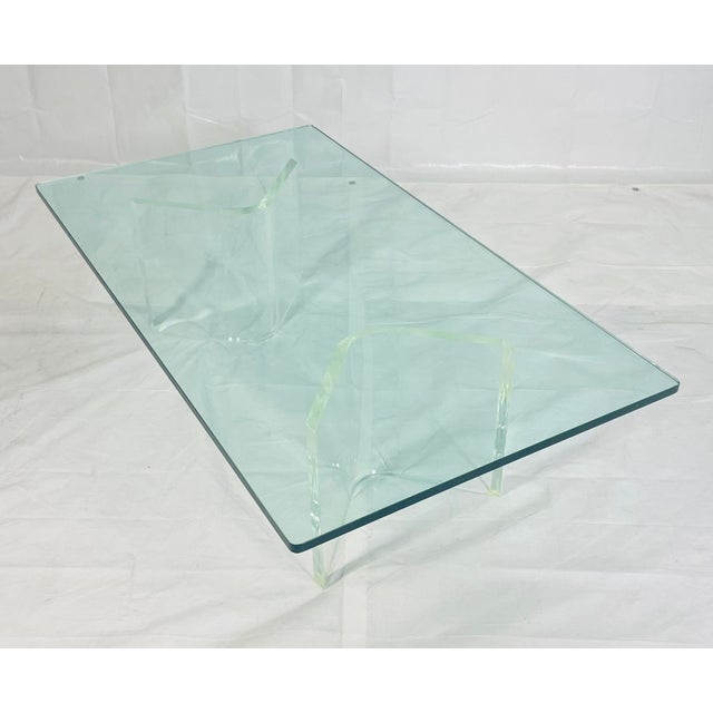 Sculptural Lucite Coffee Table With Thick Glass Top, 1980s Usa For Sale In Los Angeles - Image 6 of 14