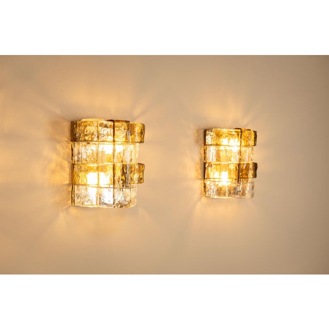 LP277 Wall Lamps in Tobacco and Crystal Glass by Carlo Nason for Mazzega, Italy, 1970s, Set of 3 For Sale - Image 6 of 14