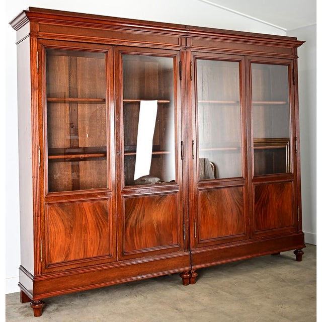 French 19th Century Mahogany Louis XVI Style Bibliotheque For Sale - Image 12 of 15