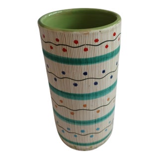 1970s MCM Signed Bica Deruta Italian Rare Pristine Art Pottery Vase. For Sale