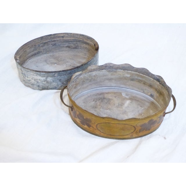 Antique French Tole Cachepot With Liner For Sale - Image 4 of 5