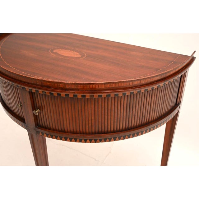 Brown Antique Georgian Inlaid Console Table, 1800 For Sale - Image 8 of 11