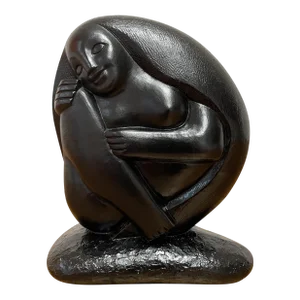 Vintage Mid-Century Modern Abstract Plaster Sculpture of Female Figure by Rima Padova, Circa 1960s.