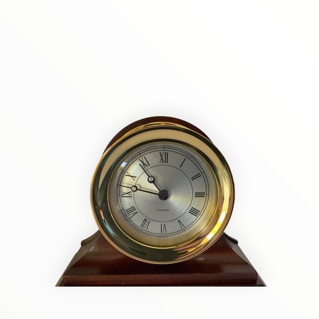 Vintage Chelsea Clock Presidential Brass Mantel Clock Model 20906 MINT New Old Stock Made in USA 1980s. Clock Approx. 7...