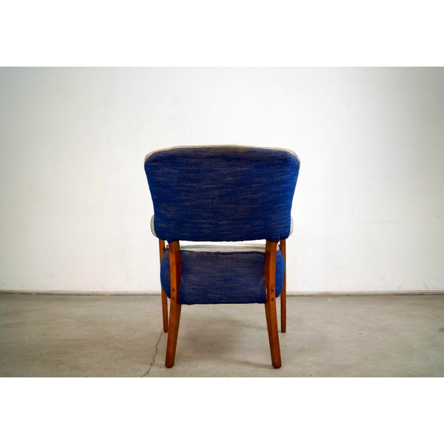 1940’s Art Deco Solid Walnut Arm Chair For Sale - Image 9 of 12