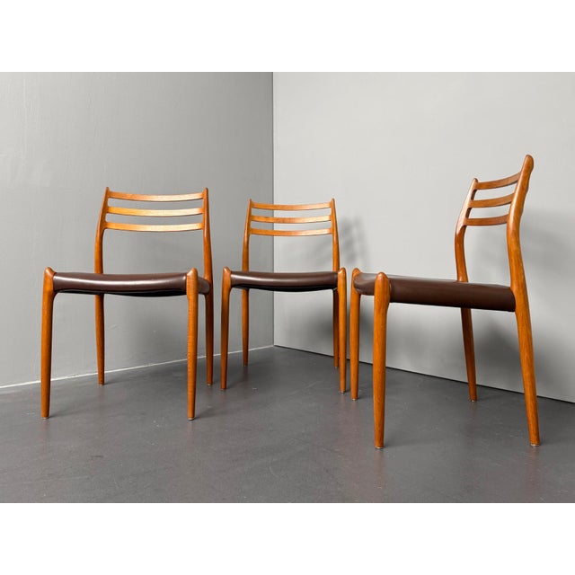Model 78 Chairs in Teak by Niels Otto Möller for J.L. Möllers Möbelfabrik, Denmark, 1960s, Set of 3, in Very Good...