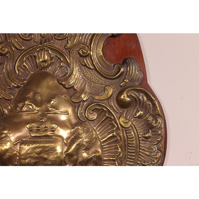 Antique Wall Panel in Copper with the Coat of Arms, 1800s For Sale - Image 4 of 10