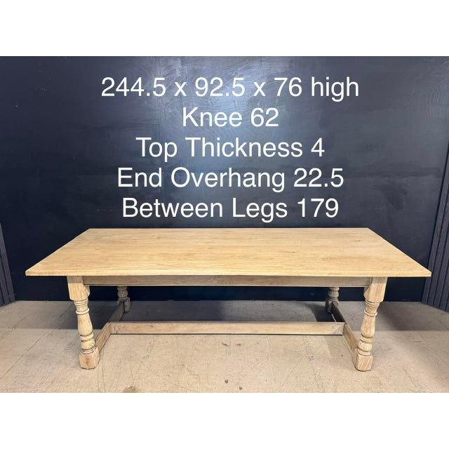 Large Vintage Farmhouse Dining Table in Oak, 1925 For Sale - Image 13 of 14
