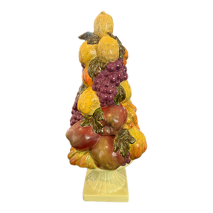 Vintage Italian Style Ceramic Fruit Topiary Centerpiece Sculpture