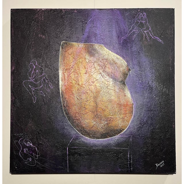 2020s 2021 Original Triptych Acrylic on Canvas Paintings by Daciana Androne Signed With Coa For Sale - Image 5 of 15