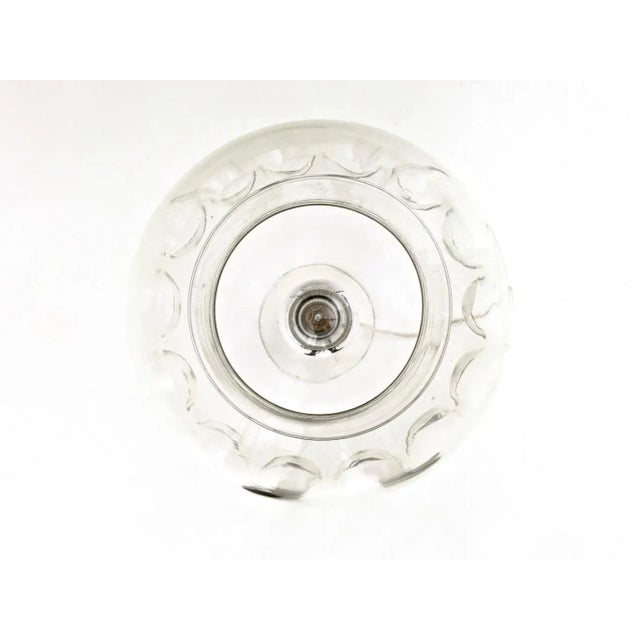 1970s Vintage Italian Steel Table Lamp with Spheric Murano Glass Lampshade, 1970s For Sale - Image 5 of 7