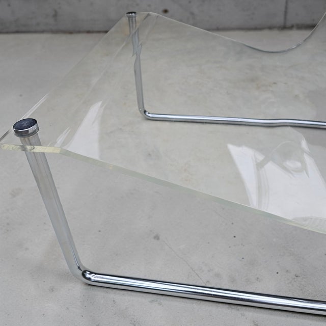 Charles Hollis Jones Lucite Sling Chair Extraordinary piece of mid-century design that effortlessly blends form and...