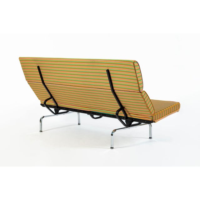 Metal Mid Century Eames Herman Miller Sofa Compact, Alexander Girard Maharam Fabric, 2 Available For Sale - Image 7 of 17