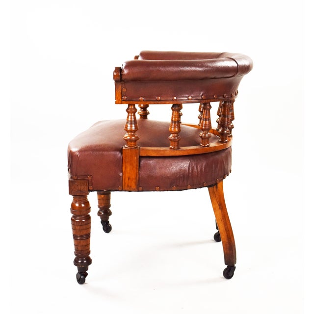 19th Century Victorian English Oak Armchair For Sale - Image 6 of 10