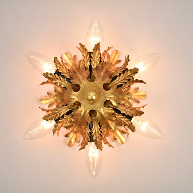 Late 20th Century Late 20th Century Palm Leaf Flush Mount by Banci Firenze For Sale - Image 5 of 7