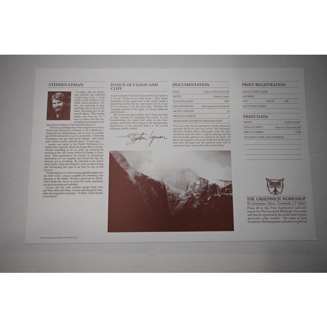 Stephen Lyman “Dance of Cloud and Cliff” Signed Limited Edition Lithograph, 1991 For Sale - Image 9 of 9