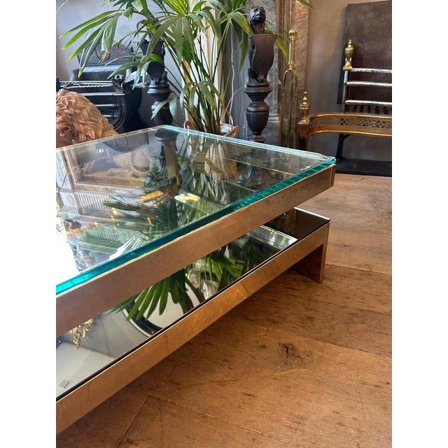 Vintage Gold Plated Two-Tier Coffee Table from Belgo Chrome, 1980 For Sale - Image 13 of 18