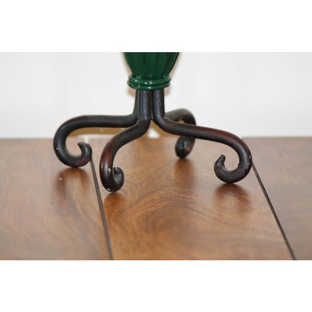 Vintage Tole Metal Leaf Vase, Scrolled Feet For Sale - Image 6 of 6