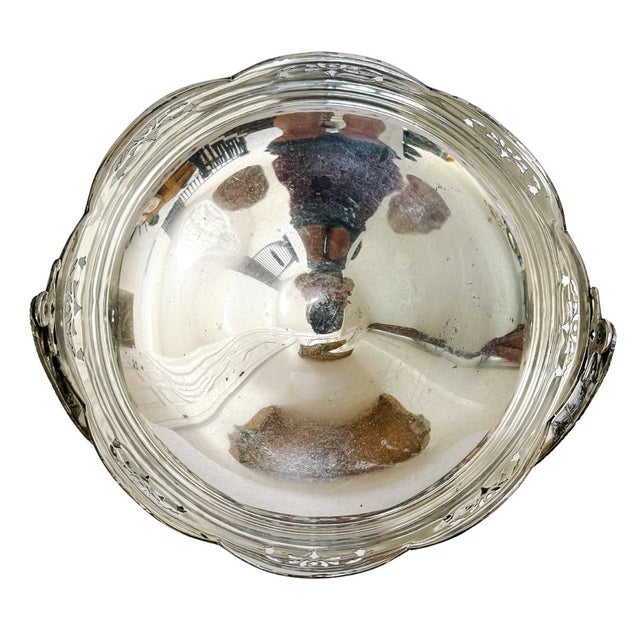 Silver Antique Crescent Silver Mfg. Co. Repoussé Triple-Plated Dutch Motif Bridal Basket For Sale - Image 8 of 10