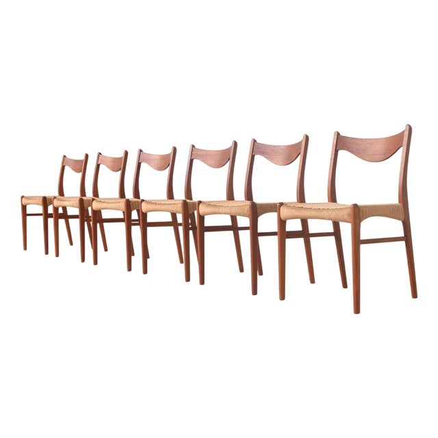 Dining Chairs in Glyngore Teak from Arne Wahl Iversen, Denmark, 1960s, Set of 6 For Sale