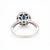 Contemporary 18k Gold Diamond Halo Sapphire Ring - Circa 2000, Size 7 For Sale - Image 4 of 7