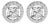 Men's 14K White Gold 1 3/4 Cttw Lab Grown Diamond Halo Cufflink, A Pair For Sale