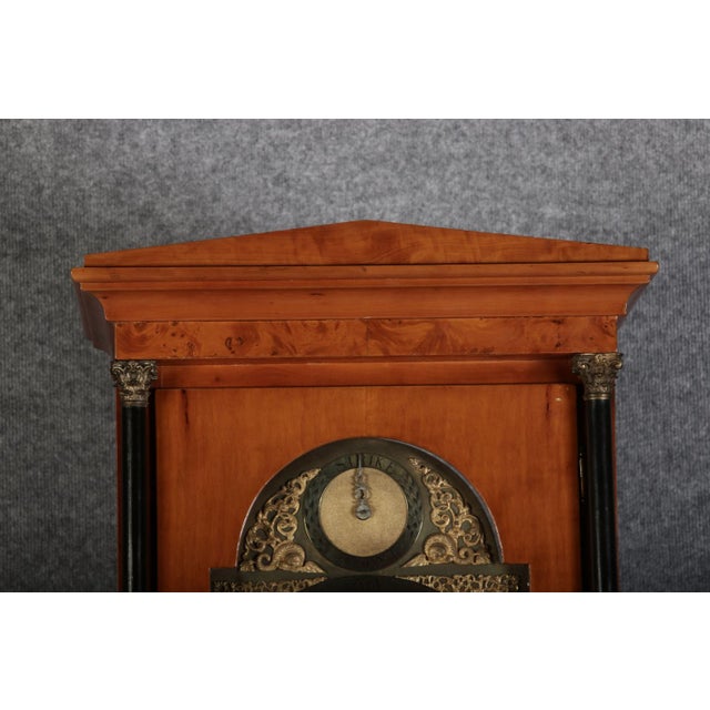 Wood Antique Grandfather Clock in Cherry, Early 19th Century For Sale - Image 7 of 18