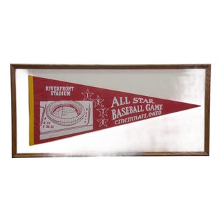 1970 Cincinnati Reds Riverfront Stadium All Star Game Pennant 34" For Sale