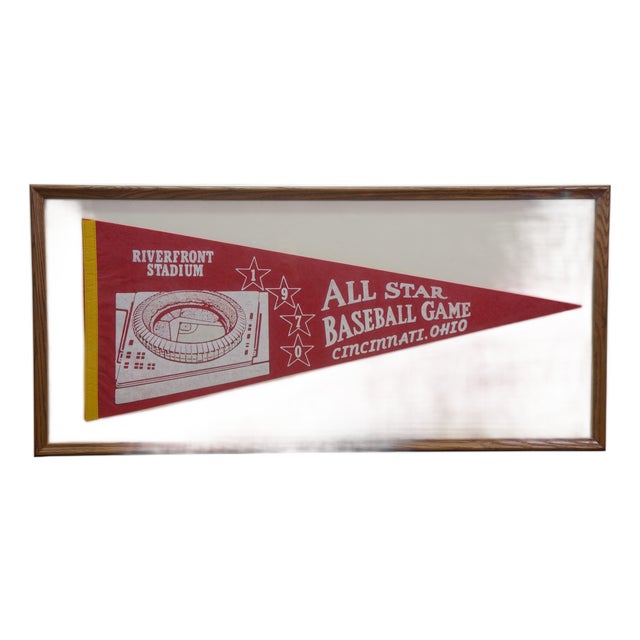 1970 Cincinnati Reds Riverfront Stadium All Star Game Pennant 34" For Sale