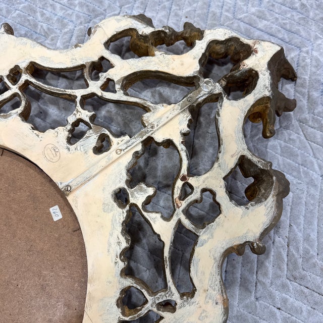 Pair Vintage Italian Mid Century Florentine Gold Gilt Wall Mirrors For Sale - Image 12 of 12