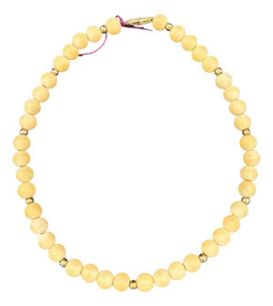 1950s Mid-Century Coastal Sponge Coral & Gold Plate Bead Necklace W/ Fishhook Clasp