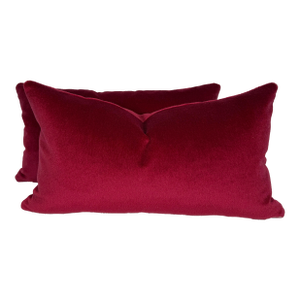 Brunschwig & Fils "Autun Mohair" in Berry 12"x22" Pillows-a Pair