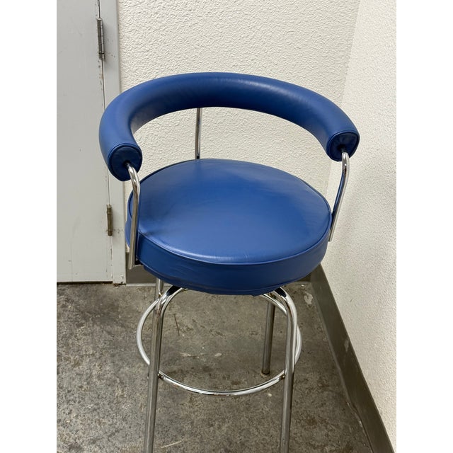 Contemporary Circa 1970's Le Corbusier Style Bar Stool For Sale - Image 3 of 12