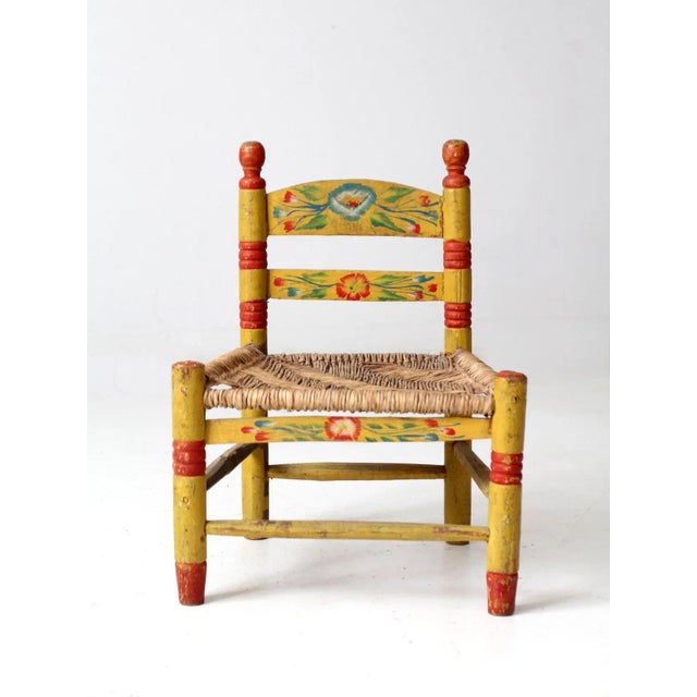 Vintage Mexican Folk Art Children's Chair For Sale - Image 11 of 12