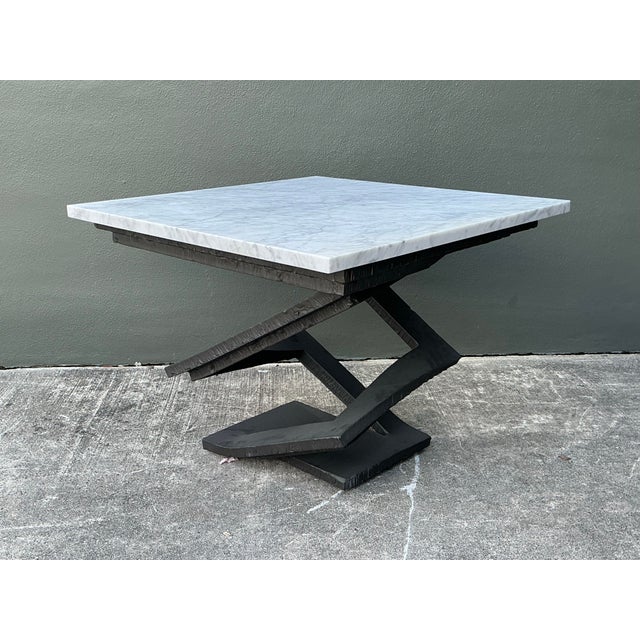 Dark Gray Vintage Contemporary “Fleur De Fer” Steel Dining Table Pedestal After Roche Bobois For Sale - Image 8 of 12