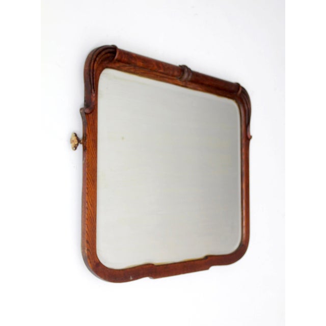 Farmhouse Antique Art Nouveau Beveled Glass Wall Mirror For Sale - Image 3 of 17