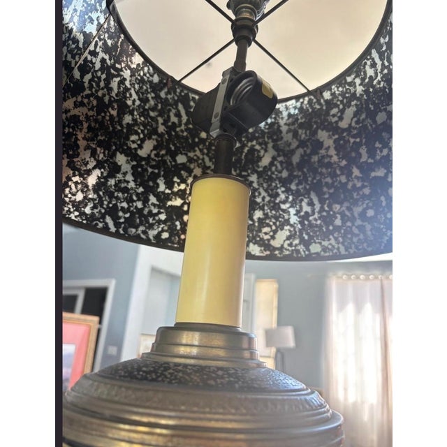 Vintage Chapman Brass Empire Style Table Lamp with Black Shade Bring timeless elegance to your home with this stunning...