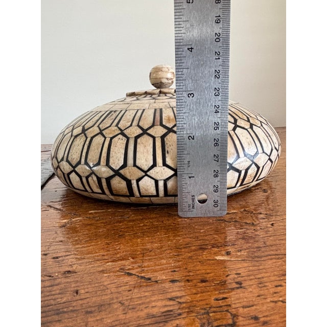 2000 - 2009 Maitland-Smith Bone & Horn Trinket Box - Tesselated Dome 9.5” For Sale - Image 5 of 10