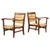 French Lounge Chairs in Oak and Rush, 1950s, Set of 2 For Sale - Image 10 of 10