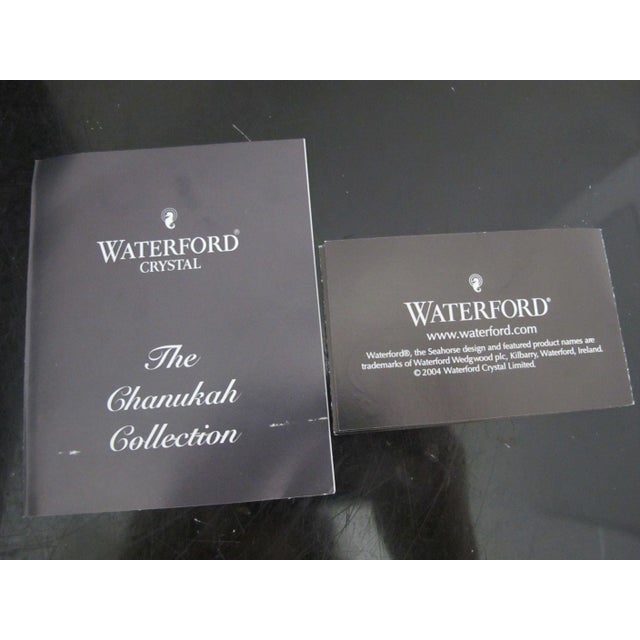 Waterford Crystal & Brass Menorah Holiday Chanukah Candle Holder Original Box For Sale - Image 14 of 14