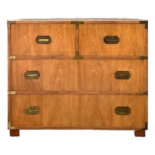 Vintage Baker Wood and Metal Campaign Chest For Sale