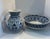 19th-Century Wedgwood “Brocade” Blue and White Pitcher and Wash Basin Set For Sale - Image 9 of 12