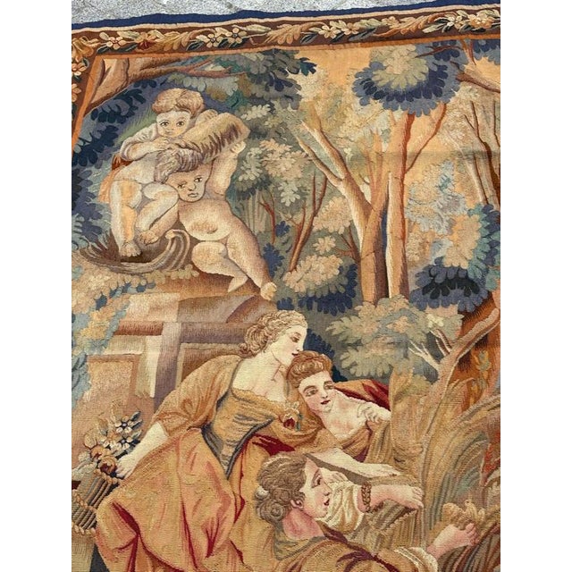 1940s Vintage French Aubusson Tapestry, 1940s For Sale - Image 5 of 18